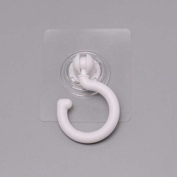 

PandaHall Plastic Rotate Hook Hangers, with Adhesive Stickers, White, 105x75x27mm Plastic White