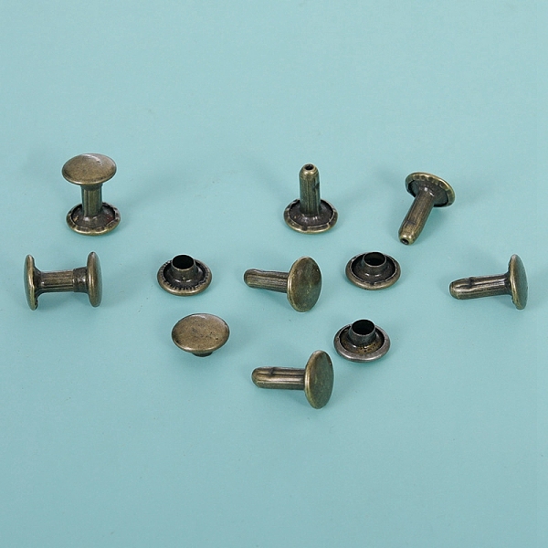 

PandaHall Iron Rivets, for Bag Making, Antique Bronze, 9.5x8mm Iron
