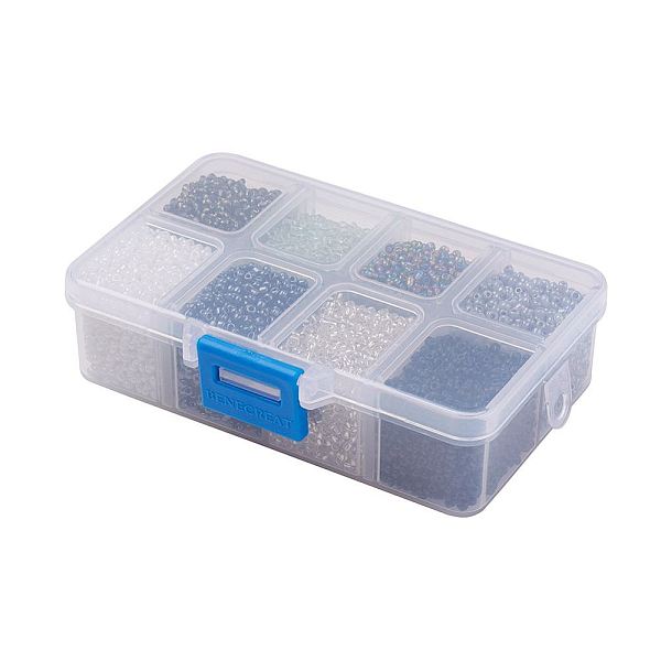 

PandaHall 12/0 Glass Seed Beads, Ceylon Round Loose Spacer Beads, 2mm, Gray, 2mm, Hole: 1mm, about 12500pcs/box Glass Gray