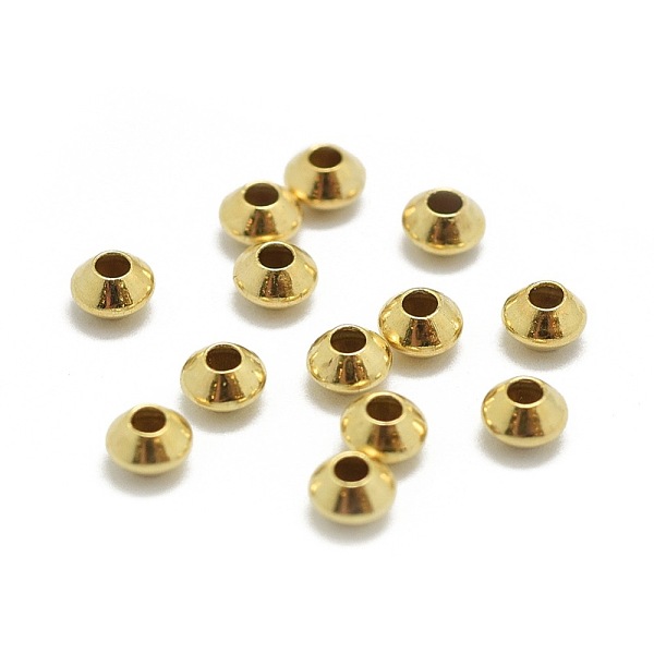 

PandaHall Yellow Gold Filled Spacer Beads, 1/20 14K Gold Filled, Cadmium Free & Nickel Free & Lead Free, Rondelle, 3x2mm, Hole: 1.2mm Brass...