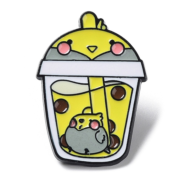 

PandaHall Cartoon Animal Boba Tea Cup Enamel Pin, Electrophoresis Black Alloy Brooch for Clothes Backpack, Bird, 31x22x1.5mm Alloy+Enamel...