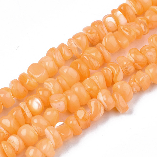

PandaHall Natural Sea Shell Beads Strands, Dyed, Chips, Coral, 6~18.5x5~10x2.5~7mm, Hole: 0.5~0.7mm, about 97~105pcs/strand, 15.55..., Red