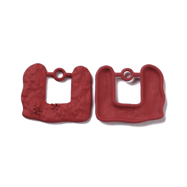 

PandaHall Spray Painted Alloy Pendants, Rectangle, Brown, 20.5x24.5x2.5mm, Hole: 2.2mm Alloy Rectangle Brown