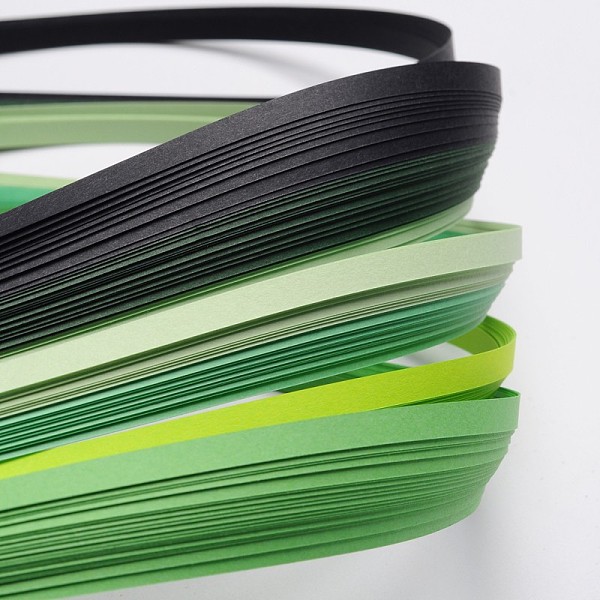 

PandaHall 6 Colors Quilling Paper Strips, Gradual Green, 530x5mm, about 120strips/bag, 20strips/color Paper Green