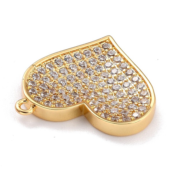 

PandaHall Brass Micro Pave Clear Cubic Zirconia Pendants, Long-Lasting Plated, Heart, Golden, 19x21x3mm, Hole: 1mm Brass+Cubic Zirconia...