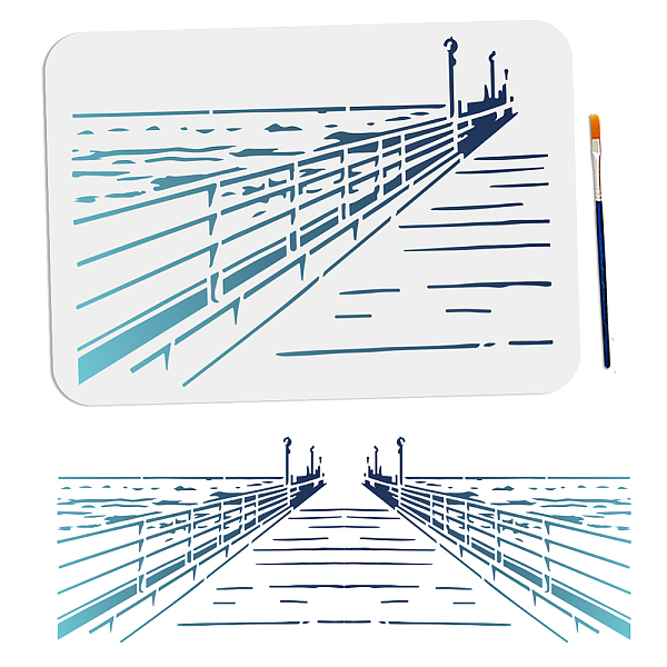 

PandaHall MAYJOYDIY US 1Pc PET Hollow Out Drawing Painting Stencils, for DIY Scrapbook, Photo Album, with 1Pc Art Paint Brushes, 297x210mm...