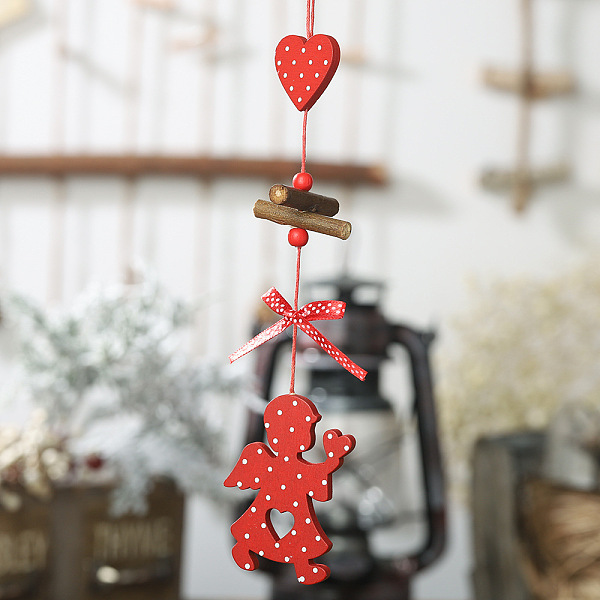 

PandaHall Wood Pendant Decoration, Christmas Tree Hanging Ornaments, for Party Gift Home Decoration, Angel & Fairy, 260x70mm,angel...