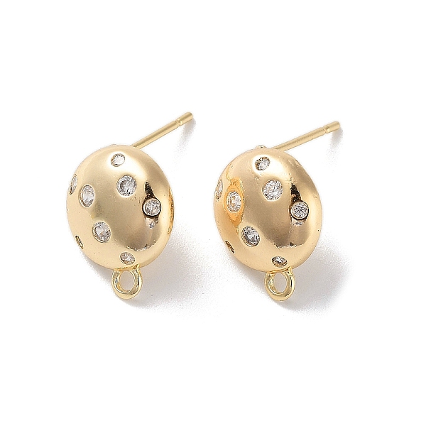 

PandaHall Brass Micro Pave Cubic Zirconia Stud Earring Findings, Real 18K Gold Plated, 13.5x11mm, Hole: 1.6mm, Pin: 0.8mm Brass+Cubic...