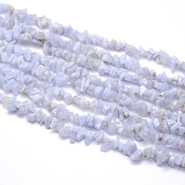 

PandaHall Natural Blue Lace Agates Strands, Chips, 5~8x5~8mm, Hole: 1mm, about 31.5 inch Blue Lace Agate Chip
