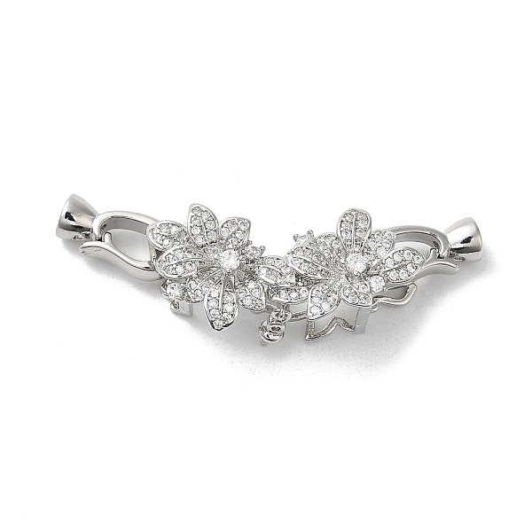 

PandaHall Rack Plating Brass Micro Pave Clear Cubic Zirconia Fold Over Clasps, with Glass, Cadmium Free & Lead Free, Long-Lasting Plated...