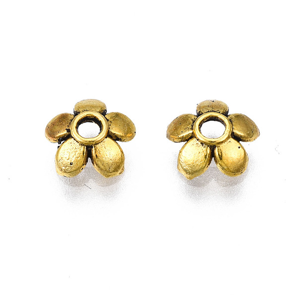 

PandaHall Tibetan Style Alloy Bead Caps, Cadmium Free & Lead Free, 5-Petal, Flower, Antique Golden, 6.5x3mm, Hole: 1mm, about 6660pcs/1000g...