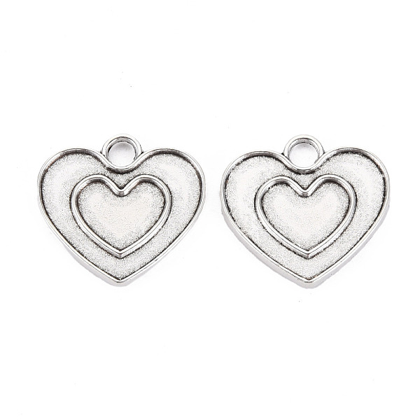 

PandaHall Tibetan Style Alloy Pendant Enamel Settings, Cadmium Free & Lead Free, Heart, Antique Silver, 19x21x1.5mm, Hole: 3mm Alloy Heart