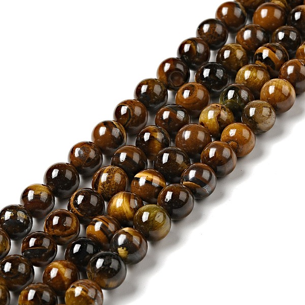 

PandaHall Gemstone Beads, Round, Tiger Eye, Grade B, Colorful, 8mm, Hole: 1mm, about 47~50pcs/strand, 15 inch Tiger Eye Round