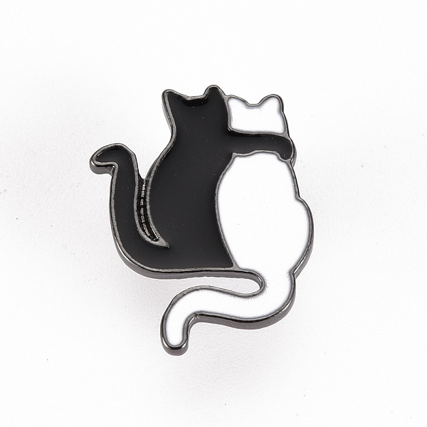 

PandaHall Alloy Enamel Brooches, Enamel Pins, with Brass Butterfly Clutches, Cat Shape, Cadmium Free & Nickel Free & Lead Free, Gunmetal..., White