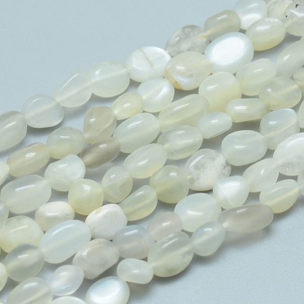

PandaHall Natural Grey Moonstone Beads Strands, Tumbled Stone, Nuggets, 6~9x6~7x4~5mm, Hole: 0.8mm, about 54pcs/Strand, 15.55 inch(39.5 cm)...