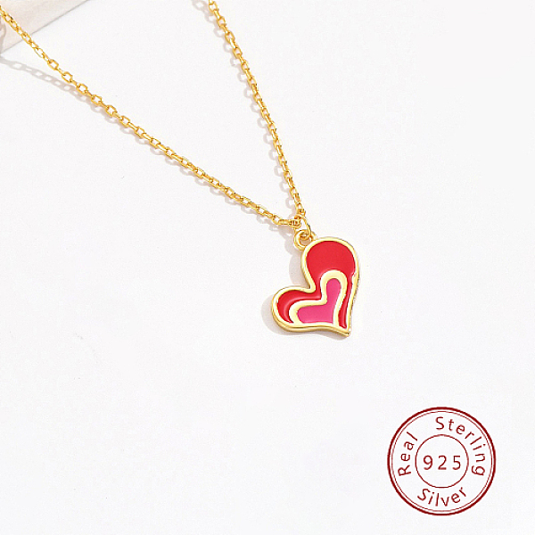 

PandaHall 925 Sterling Silver Pendant Necklaces, Heart, Golden, 15.75 inch(40cm) Sterling Silver Heart