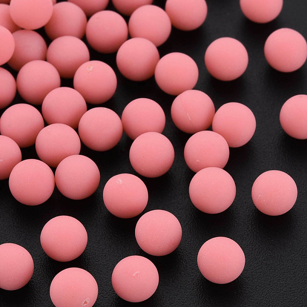 

PandaHall Opaque Acrylic Beads, Frosted, No Hole, Round, Salmon, 6mm, about 3900pcs/500g Acrylic Round Red