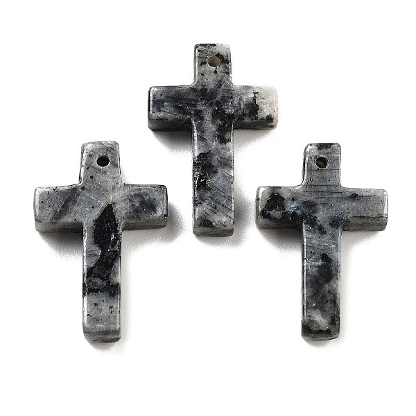 

PandaHall Natural Larvikite Pendants, Cross Charms, 30.5x20x6mm, Hole: 1.4mm Larvikite Cross