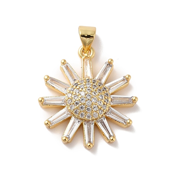 

PandaHall Rack Plating Brass Micro Pave Cubic Zirconia Pendants, Real 18K Gold Plated, Long-Lasting Plated, Lead Free & Cadmium Free, Flower..., Clear