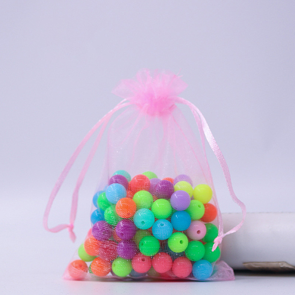 

PandaHall Rectangle Organza Drawstring Bags, 10x8cm Organza Rectangle