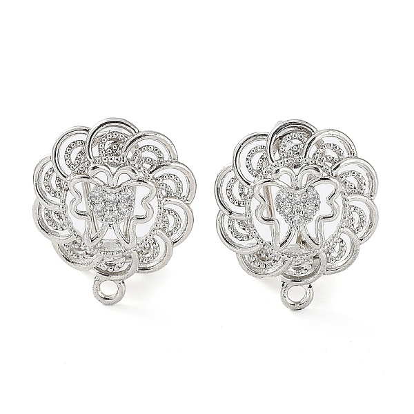 

PandaHall Hollow Butterfly Brass Micro Pave Cubic Zirconia Stud Earrings Finding, with Horizontal Loops, Cadmium Free & Lead Free, Platinum..., Clear