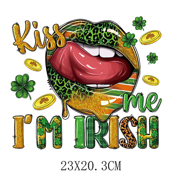 

PandaHall Saint Patrick's Day Theme PET Sublimation Stickers, Heat Transfer Film, Iron on Vinyls, for Clothes Decoration, Lip, 203x230mm PET...