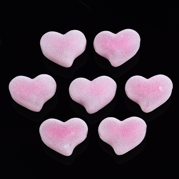 

PandaHall Flocky Acrylic Beads, Bead in Bead, Heart, Hot Pink, 16x21x12mm, Hole: 2.5mm Acrylic Heart
