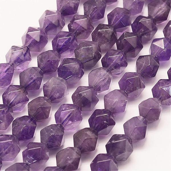 

PandaHall Natural Amethyst Beads Strands, Star Cut Round Beads, Faceted, 9.5~10mm, Hole: 1mm, about 40pcs/strand, 15.28 inch(38.8cm)...