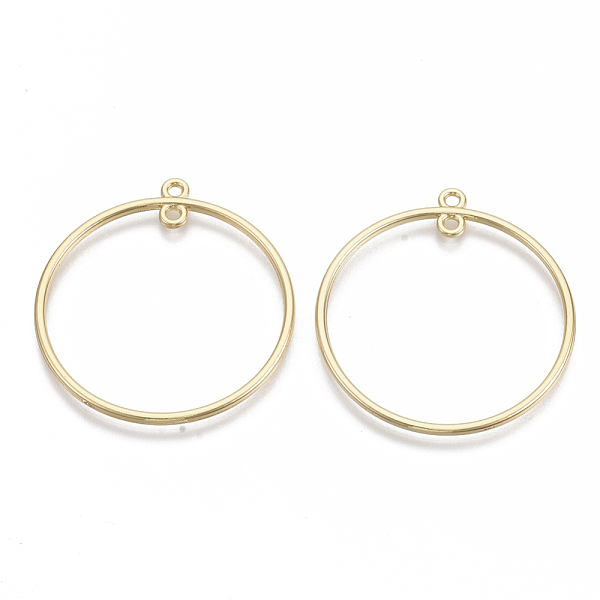 

PandaHall Alloy 2-Loop Link Pendants, Round Ring, Light Gold, 42.5x39x2mm, Hole: 1.8mm Alloy Ring