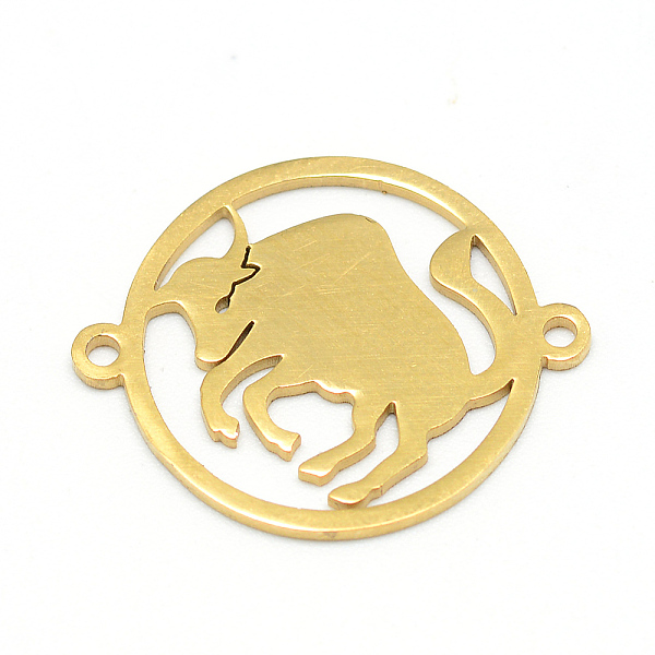 

PandaHall 304 Stainless Steel Links Connectors, Flat Round with Twelve Constellation/Zodiac Sign, Taurus, 22x18x1mm, Hole: 1.5mm 304...