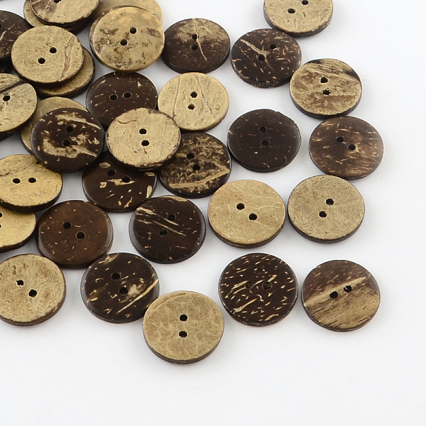 

PandaHall 2-Hole Flat Round Coconut Buttons, Coconut Brown, 20x3.5mm, Hole: 2mm Coconut Flat Round Brown