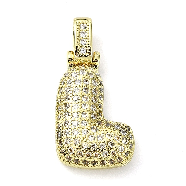 

PandaHall Brass Micro Pave Clear Cubic Zirconia Pendants, Real 18K Gold Plated, Letter L, 29.5mm, Hole: 4.8x3.5mm, Pendant: 23.5x14.5x5mm...