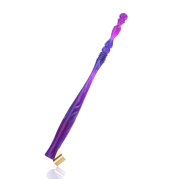 

PandaHall Resin Calligraphy Oblique Nib Pen Holder, with Removable Brass Flange, Purple, 17cm Resin Purple