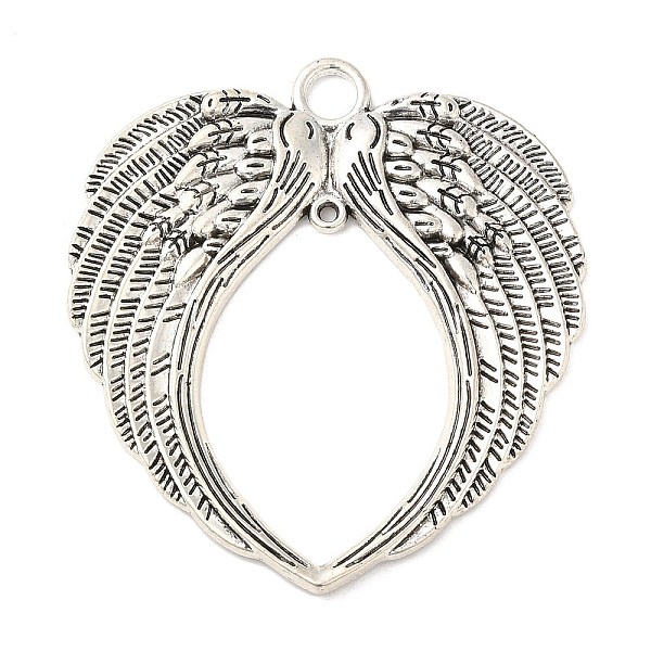 

PandaHall Alloy Pendant, Wings, Antique Silver, 72.5x68x4mm, Hole: 6mm & 2.5mm, 40pcs/1000g Alloy Wing