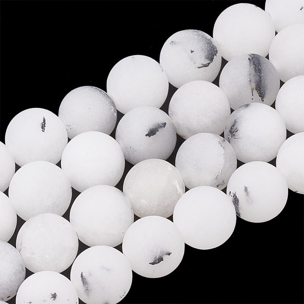 

PandaHall Natural Rutilated Quartz Beads Strands, Frosted, Round, 8mm, Hole: 1mm, about 47pcs/strand, 15.5 inch Rutilated Quartz Round