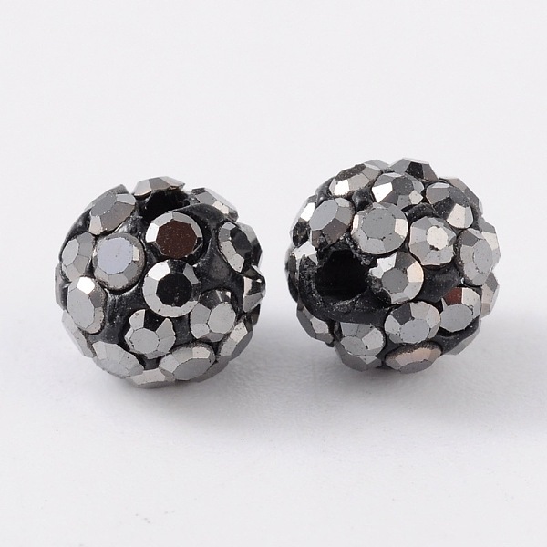 

PandaHall Grade A Rhinestone Pave Disco Ball Beads, for Unisex Jewelry Making, Round, Jet Hematite, PP13(1.9~2mm), 16mm, Hole: 1.5mm Polymer..., Black