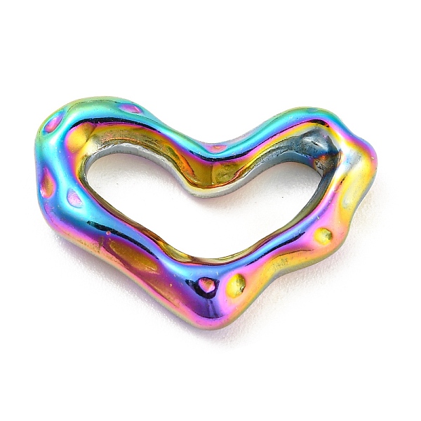 

PandaHall 304 Stainless Steel Linking Rings, Irregular Heart, Hammered, Rainbow Color, 14x20x4mm, Inner Diameter: 6.5x14mm 304 Stainless...