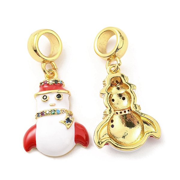 

PandaHall Real 18K Gold Plated Brass Micro Pave Cubic Zirconia Pendents, with Enamel, Lead Free & Cadmium Free, Christmas Snowman, White...