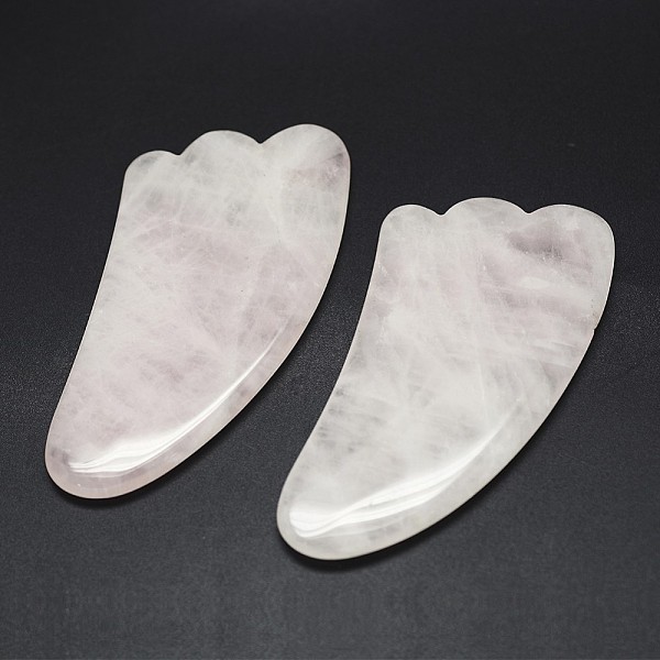 

PandaHall Natural Rose Quartz Gua Sha Boards, Scraping Massage Tools, Gua Sha Facial Tools, 90~110x40~56x6~8mm Rose Quartz Wing