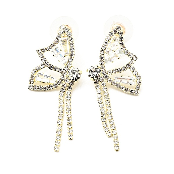 

PandaHall Crystal Rhinestone & Clear Cubic Zirconia Stud Earrings, Brass Long Tassel Drop Earrings with 925 Sterling Silver Pin for Women...