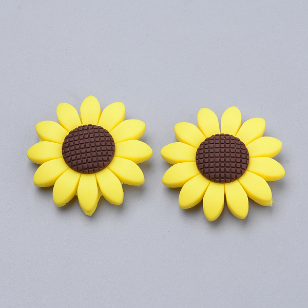 

PandaHall Food Grade Eco-Friendly Silicone Focal Beads, Chewing Beads For Teethers, DIY Nursing Necklaces Making, Sunflower, Gold, 40x10mm...
