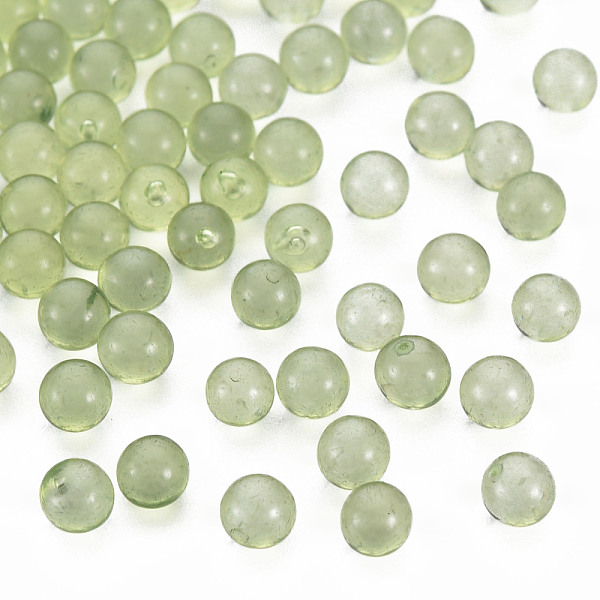 

PandaHall Transparent Acrylic Beads, No Hole, Round, Olive Drab, 3.5mm, about 17000pcs/500g Acrylic Round