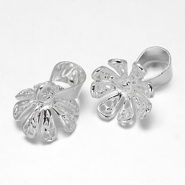 

PandaHall Filigree Flower Rack Plating Brass Cup Pearl Peg Bails Pin Pendants, For Half Drilled Beads, Silver, 10x8mm, Hole: 5x3mm, Pin: 1mm...