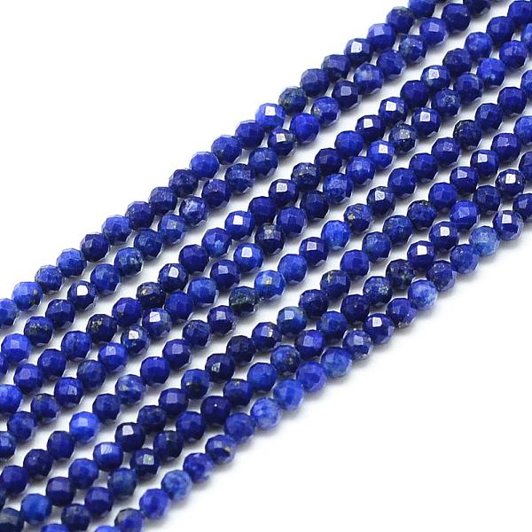 

PandaHall Natural Lapis Lazuli Beads Strands, Faceted, Round, 2x2mm, Hole: 0.5mm, about 188pcs/strand, 15.9 inch Lapis Lazuli Round