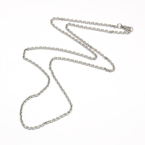

PandaHall Fashionable 304 Stainless Steel Cable Chain Necklace Making, with Lobster Claw Clasps, Faceted, Stainless Steel Color, 23 inch~24...