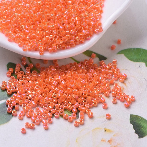 

PandaHall MIYUKI Delica Beads Small, Cylinder, Japanese Seed Beads, 15/0, (DBS0161) Opaque Orange AB, 1.1x1.3mm, Hole: 0.7mm, about...