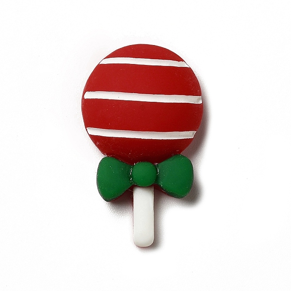 

PandaHall Christmas Theme Opaque Resin Cabochons, Lollipop Pattern, 27x16x8mm Resin Lollipop