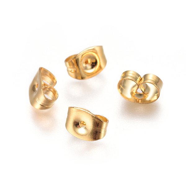 

PandaHall 304 Stainless Steel Ear Nuts, Butterfly Earring Backs for Post Earrings, Golden, 4.5x6x3mm, Hole: 0.7mm 304 Stainless Steel