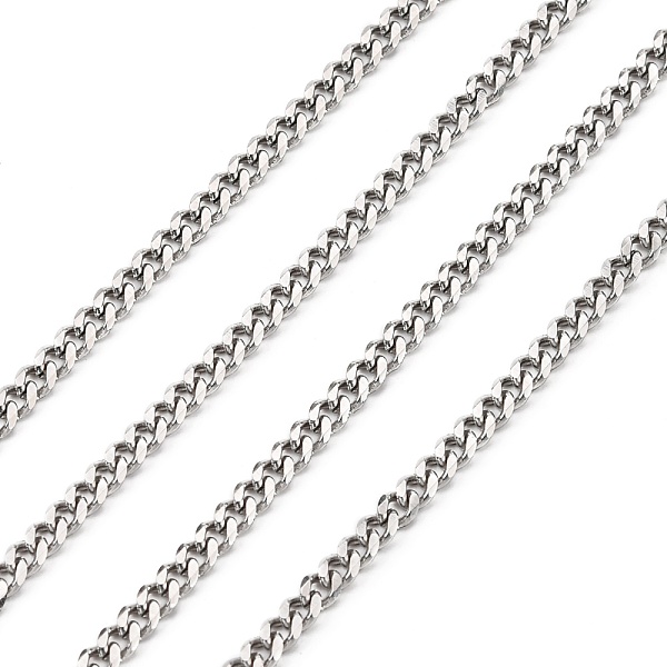 

PandaHall 304 Stainless Steel Twist Chains, Faceted, Unwelded, Stainless Steel Color, 3x1.2mm 304 Stainless Steel