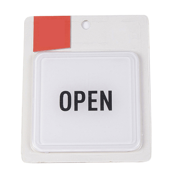 

PandaHall Resin Notice Sign, Square with Open, White, 10x10x0.35cm Resin White